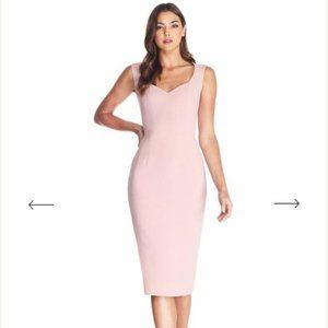 NEW Dress the Population blush pink elle midi dress XS